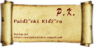 Palánki Klára névjegykártya
