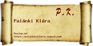 Palánki Klára névjegykártya